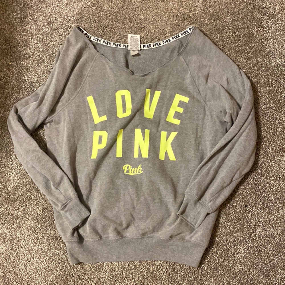 PINK sweatshirt! only wore a couple times. adult small.